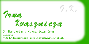 irma kvasznicza business card